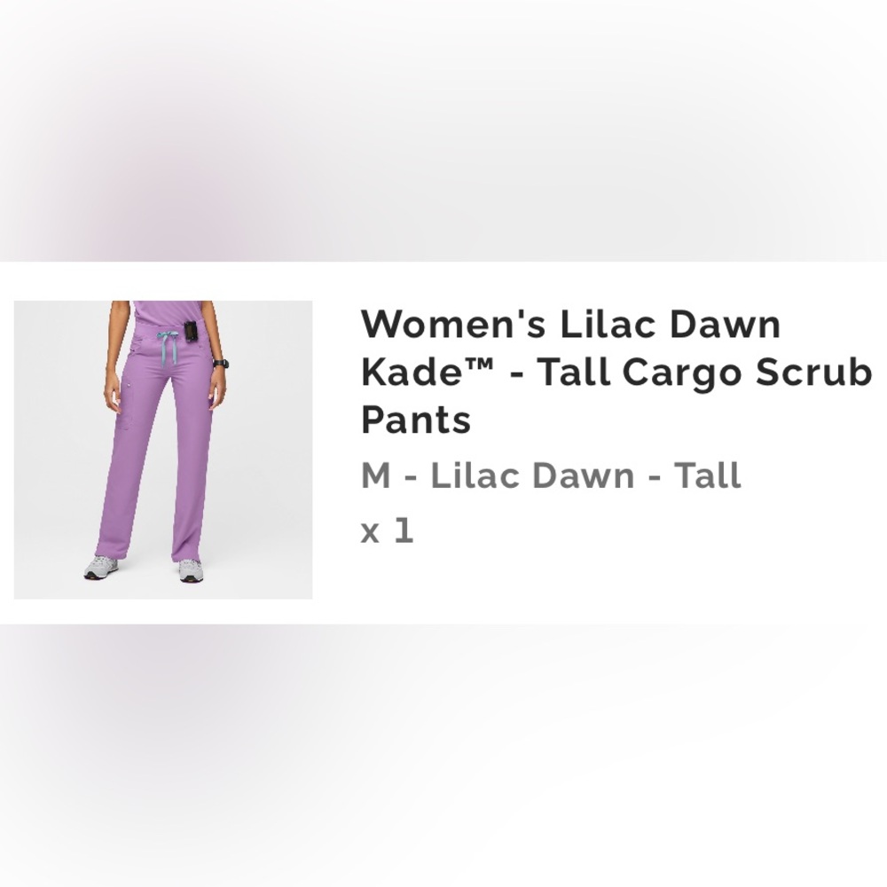 Lilac Dawn Women's Medium Tall Cargo Scrub Pants